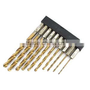 13pcs/set Titanium Coated HSS Twist Drill Bit Set for Metal Power Tools Drill Accessories With 1/4" Hex Shank thumbnail-2