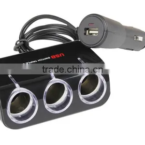12V/24V Car Cigarette Lighter Three Socket thumbnail-2