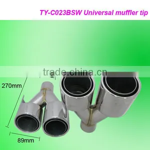 High Quality Auto Part Stainless Steel 304 Universal Double Exhaust Tip thumbnail-6