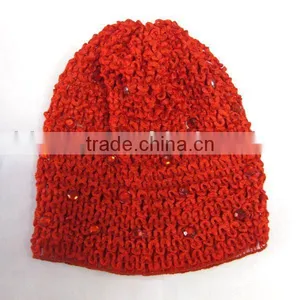 Infant - Adult Crochet Waffle Beanie Hats With Diamonds thumbnail-1