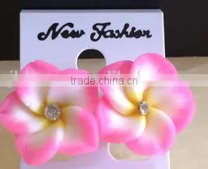 Hot Sell Hawaiian Plumeria Flower Stud Earring Designs for Women thumbnail-6