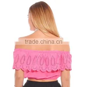 Off Shoulder Custom Crop Tops Wholesale Cheap thumbnail-2