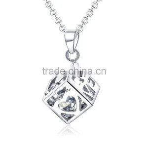 Modern Personalized Design Jewelry 925 Silver Rubik's Cube Pendant thumbnail-2
