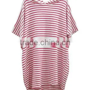 Oversize Hooded Striped T Shirt Wholesale Women OEM Service thumbnail-1