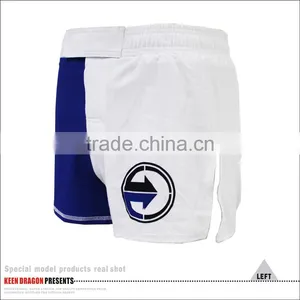 BLUE AND WHITE PRINTED MMA SHORTS WITH HIGH QUALITY AND FASHION DESIGN thumbnail-4