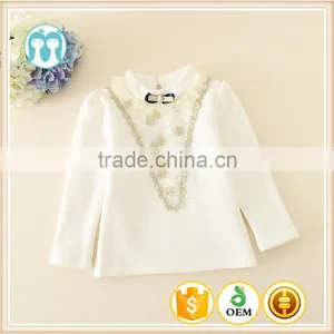 European Sweet Baby Girl Undershirt Children T-shirts, Kids White Embroidery Underwears/undershirts thumbnail-1
