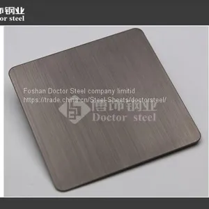Manufacturer Wholesale 304 Black Titanium Hairline Stainless Steel Sheet thumbnail-1