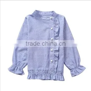 2-7 Years Wholesale 2017 New Autumn Cotton Stripe Full Sleeves Kids Girls Blouse thumbnail-1