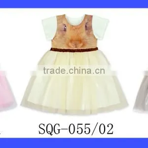 Lovely Children Frocks Designs Plain White Color Short Sleeve Teenage Short Party Tutu Dress thumbnail-6