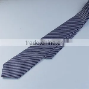Wholesale Polyester Necktie Black & White Stripe Custom Tie thumbnail-1