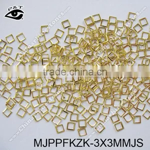 Nail Studs 3x3mm Gold Square Hole Nailhead For Nai Art thumbnail-1