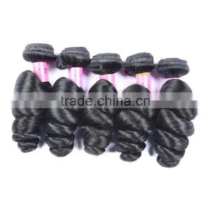 Brazilian Virgin Hair 7A Loose Wave Brazilian Hair Weave Bundles Rosa Queens Curly Weave Human Hair thumbnail-2