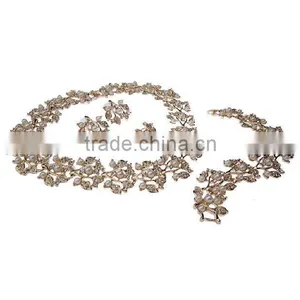 Braeclet-Necklace and Earring Sets,Zircon Vintage Jewelry Set,Retro Necklace-Earring-Bracelet Set thumbnail-2