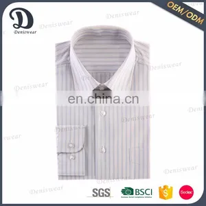 Cost Price Yarn Dyed Model Man Office Shirts With Narrow Stripes thumbnail-5