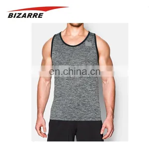 New Mens Spandex Custom Logo Body Building Polyester Singlet thumbnail-4