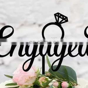 Hot Sale Engaged With Ring Wedding Acrylic Cake Topper thumbnail-1