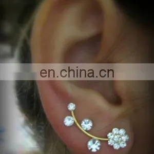 Ear Sweep Wrap - Cuff Earring - Gold Filled With Glass Pearl thumbnail-5
