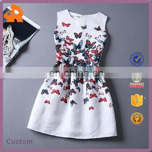 Summer Style Girl's Flower Printed Dress Sleeveless Formal Party Dress thumbnail-1