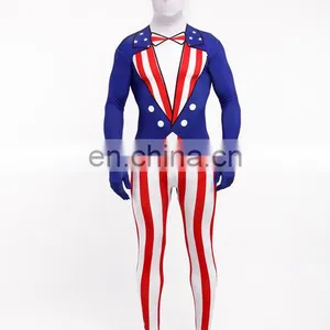Full Body American Morph Suit Flag Lycra Zentai Halloween Party USA Costume thumbnail-3