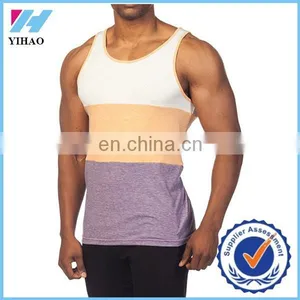 Yihao Men Clothing Apparel Sleeveless Fitness Sportwear Gym Vest Custom Stringers Shark Men Tank Top Stringers thumbnail-1