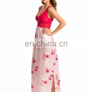 Pink Pearl Rose Lace Long Nightdress thumbnail-2