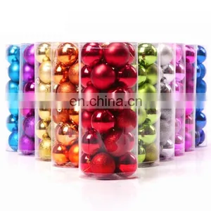 Dropshipping 24 PCS 4cm Plating Plastic Christmas Tree Decorations Hanging String Ball thumbnail-3