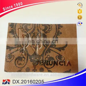 Light Brown Back Custom Garment Metal Leather Labels thumbnail-6