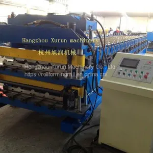 PPGI Steel Tile and Trapezoidal Sheet Double Layer Forming Dual Level Roll Forming Machine thumbnail-1