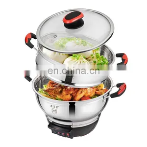 2018 Hot Sales Four Levels Stainless Steel Multipurpose Home Appliance Two Layers Electric Steamer Cooking Pot thumbnail-1