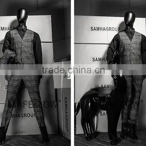 Fiberglass Egg Head Male Matt Black Movable Mannequins thumbnail-5