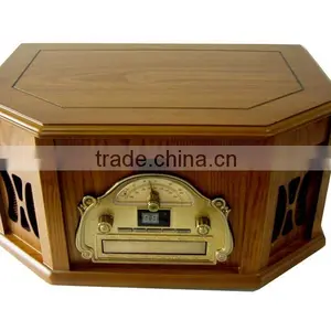 Back to 60s-Style! Wooden Gramophone&Multi Turntable&Jukebox Records With AUX Input/CD Player/AM,FM Radio/Cassette thumbnail-3