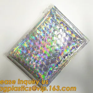Printing Zipper Plastic Foil k Packaging Hologram Laser Holographic Aluminum Foil Folding Pouch Bags For Jewelry thumbnail-2