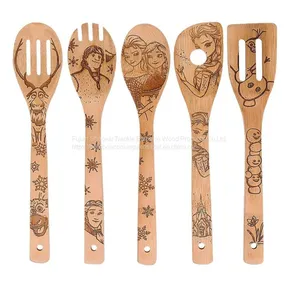 Halloween Holiday Christmas Kitchen Bambu Cook Utensils Engraved Bamboo Utensil Burn thumbnail-1