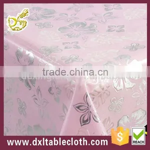 Purple Clear Pvc With Flower Iron Silver Transparent Table Cloth Durable and Eco thumbnail-1