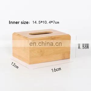 Durable Household Tissue Box Holder Round Square Rectangle Wooden Tissue Box thumbnail-4
