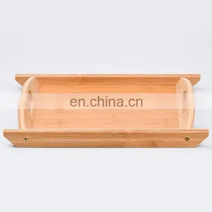 Kitchen & Tabletop Amazon Top Seller Nordic Wooden Bamboo China Food Storage Tea Catering Buffet Serving Tray Table Set thumbnail-5