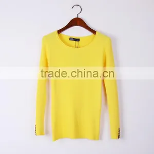 Fashion Designhand Knit Sweater Round Collar Sweater for Girls thumbnail-1