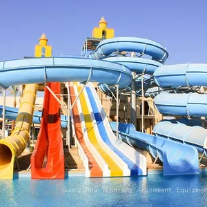 Large Water Park Equipment Children's Water Combination Slide Swimming Pool Fiberglass Rainbow Slide Water House Water Village thumbnail-1