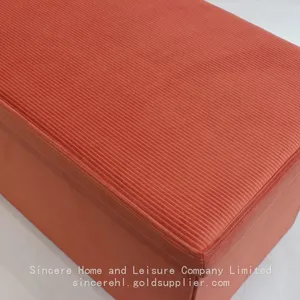 Foldable Storage Velvet Ottoman-orange thumbnail-2