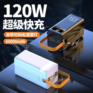 Portable Wired 30000 50000 60000 MAh Large Capacity Super Fast Charging Ribbon Cable for Outdoor Camping Mobile Power Supply thumbnail-2