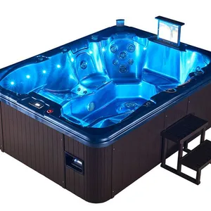 6 People Balboa Luxury Acrylic Bathtub Outdoor Backyard Massage Spa Hot Tub Indoor Hydro Hot Tubs With TV Bluetooth Player thumbnail-1