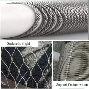 Made in China SS 304 316 Stainless Steel Wire Rope Mesh Sleeve Flexible Stainless Steel Rope Mesh thumbnail-4