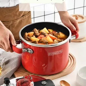 OEM 6L Stainless Steel Pressure Cooker Thickened Explosion-Proof Enamel Coating Pot thumbnail-2