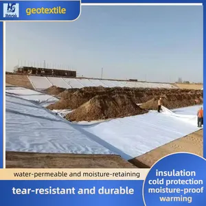 Nonwoven Polypropylene Geotextile Fabric High Permeability Filtration Soil Separation For Road Construction thumbnail-5