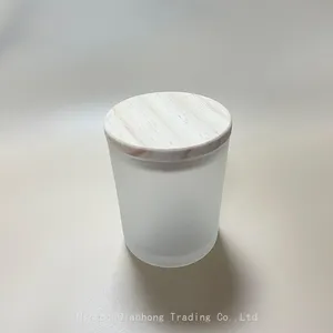 Wholesale Luxury Frosted White Glass Candle Jar With Electroplated Metal Lid Cover High Quality Scent Candle Containers Vessels thumbnail-1
