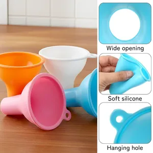 Food Grade Wide Mouth Silicone Funnel Big Canning Kitchen Funnels for Liquid Powder Oil Milk Bean Filling Transfer Wide-Opening thumbnail-1