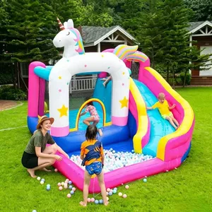 Kids Party Unicorn Jumping Castle Bounce Slide Water Slide Inflatable Trampoline Funny Bounce Castle Bounce House Inflatable Bounce House With Slide thumbnail-1