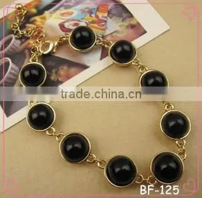 2015 Wholesale Natural Gemstone Gold Black Crystal Bead Bracelet thumbnail-1
