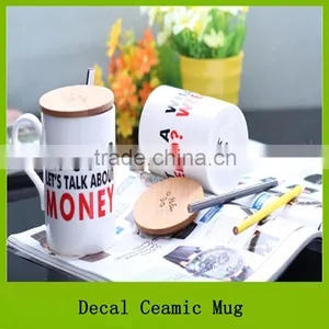 12oz Wholesale White Tea Cups With Wooden Lid thumbnail-2