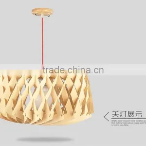 Wooden LED Pendant Light JK-8005B-07 Restaurant Wooden Shade Pendant Lamp E27 Lamp Holder thumbnail-6